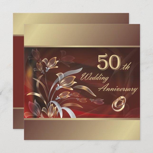 50th Wedding Anniversary Party  Invitation (Front/Back)
