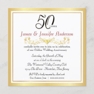 50th Wedding Anniversary Party Invitations