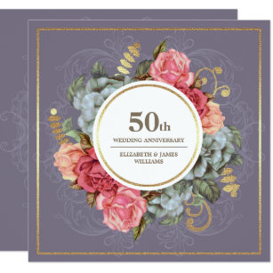  50th  Anniversary  Wedding  Invitations  Zazzle co uk 