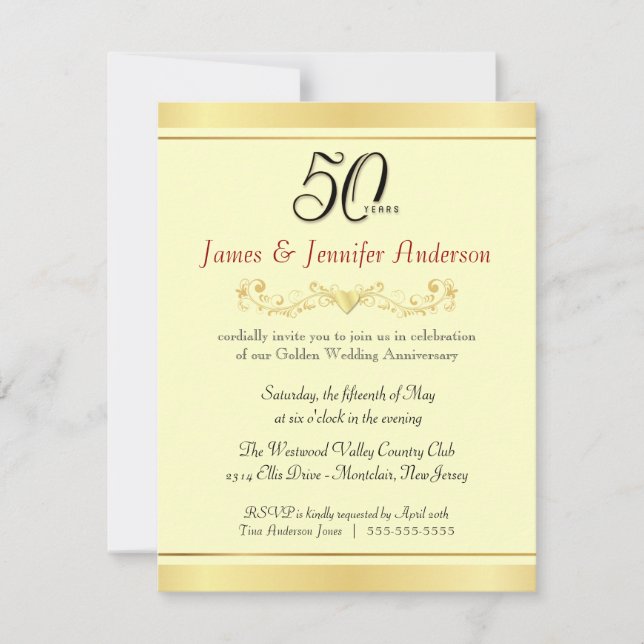 50th Wedding Anniversary Party Invitations (Front)