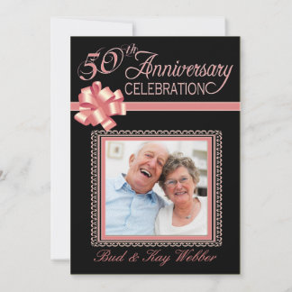 50th Wedding Anniversary Party Photo Invitations
