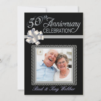 50th Wedding Anniversary Party Photo Invitations