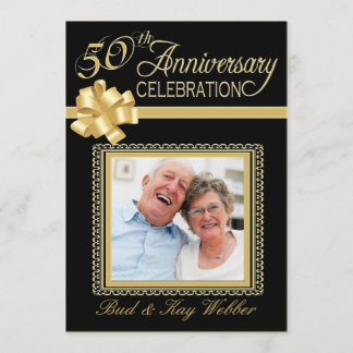 50th Wedding Anniversary Party Photo Invitations