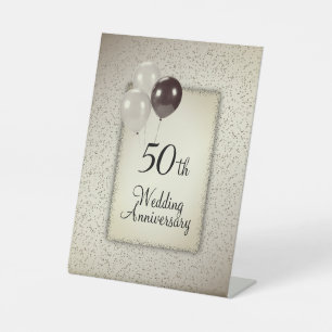50th Wedding Anniversary Pedestal Sign