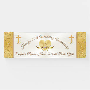 50th Wedding Anniversary Personalised Banner