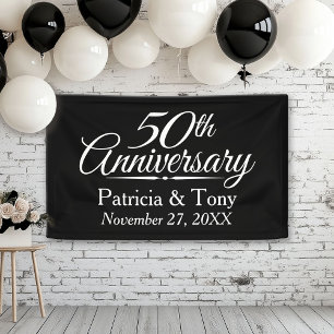 50th Wedding Anniversary Personalised Banner
