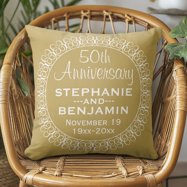50th Wedding Anniversary Personalised Cushion (Custom Anniversary Pillow)