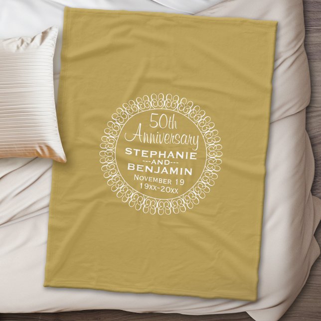 50th Wedding Anniversary Personalised Fleece Blanket (Personalized wedding anniversary fleece blanket)