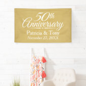 50th Wedding Anniversary Personalised - gold Banner (Insitu)