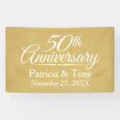 50th Wedding Anniversary Personalised - gold Banner (Horizontal)