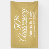 50th Wedding Anniversary Personalised - gold Banner (Vertical)