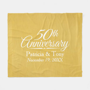 50th Wedding Anniversary Personalised Golden Fleece Blanket