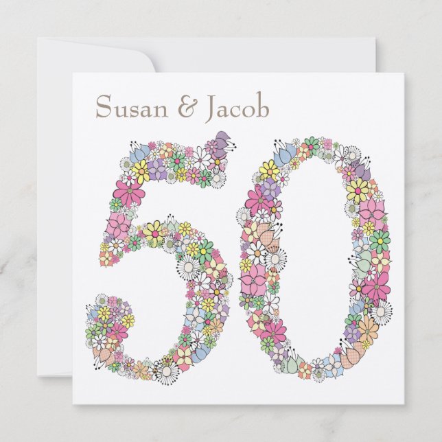 50th Wedding Anniversary Personalised Invitation (Front)