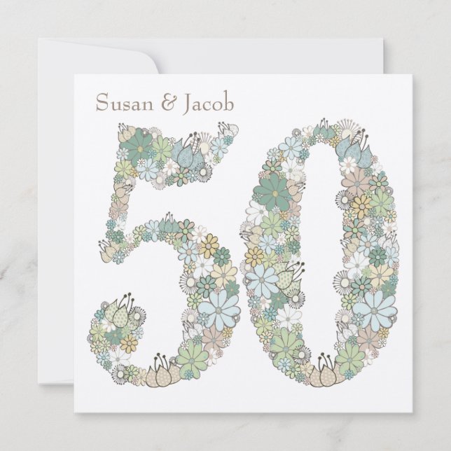 50th Wedding Anniversary Personalised Invitation (Front)