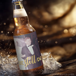 50th Wedding Anniversary Personalised Photo Golden Beer Bottle Label