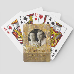 50th Wedding Anniversary   Personalised Photo Playing Cards