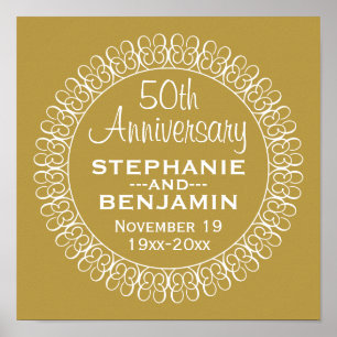 50th Wedding Anniversary Personalised Poster