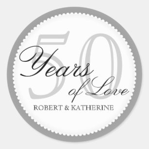 50th Wedding Anniversary Personalised Sticker
