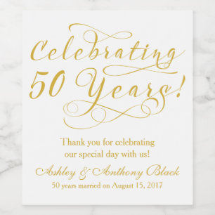 50th Wedding Anniversary Personalised Wine Label