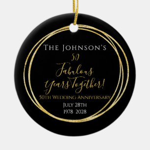 50th Wedding Anniversary Personalized Ceramic Tree Decoration