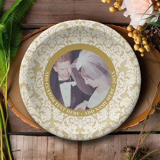 50th Wedding Anniversary Photo and Lace Paper Plate