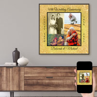 50th Wedding Anniversary Photo Collage Gold