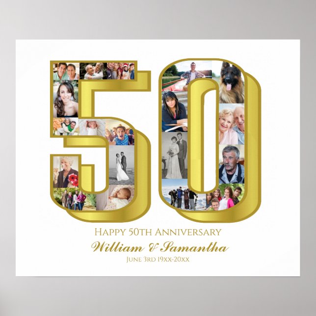 50th Wedding Anniversary Photo Collage Poster (Front)