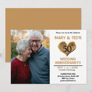 50th Wedding Anniversary Photo Invitation