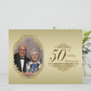 50th Wedding Anniversary Photo Invitation Card