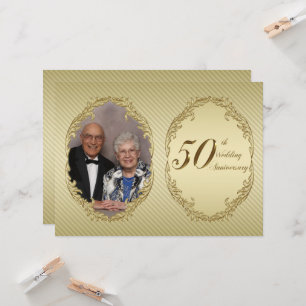 50th Wedding Anniversary Photo Invitation Card