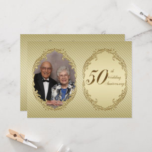 50th Wedding Anniversary Photo Invitation Card