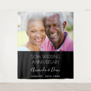 50th wedding anniversary photo modern elegant tapestry