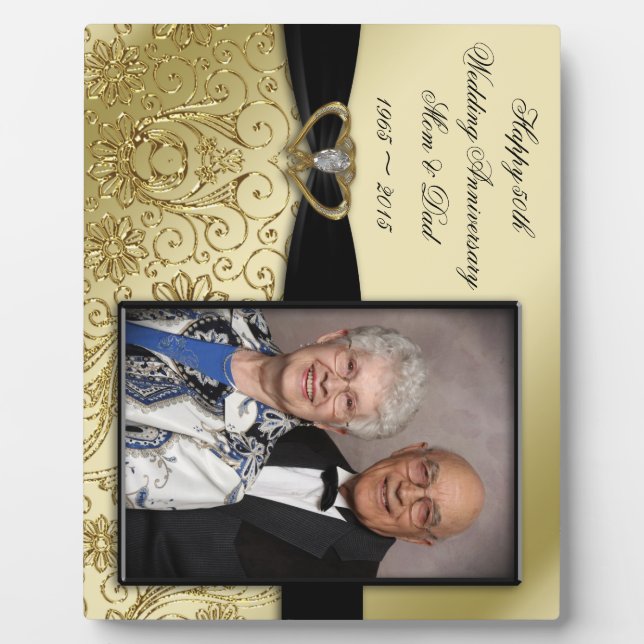 50th Wedding Anniversary Photo Plaque (Front)