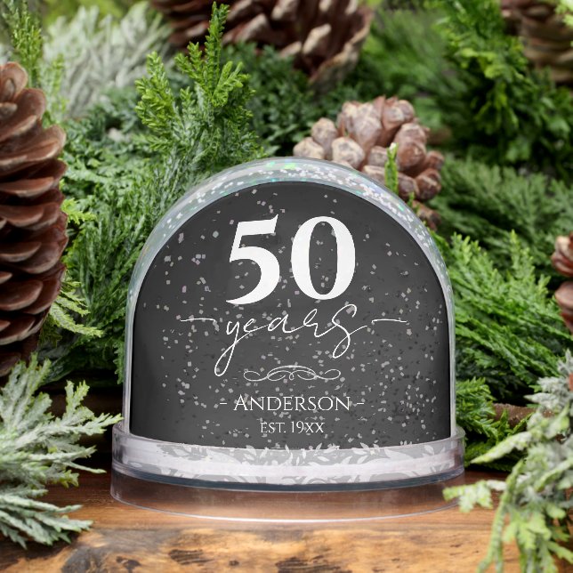 50th Wedding Anniversary Photo Snowglobe (Winter)