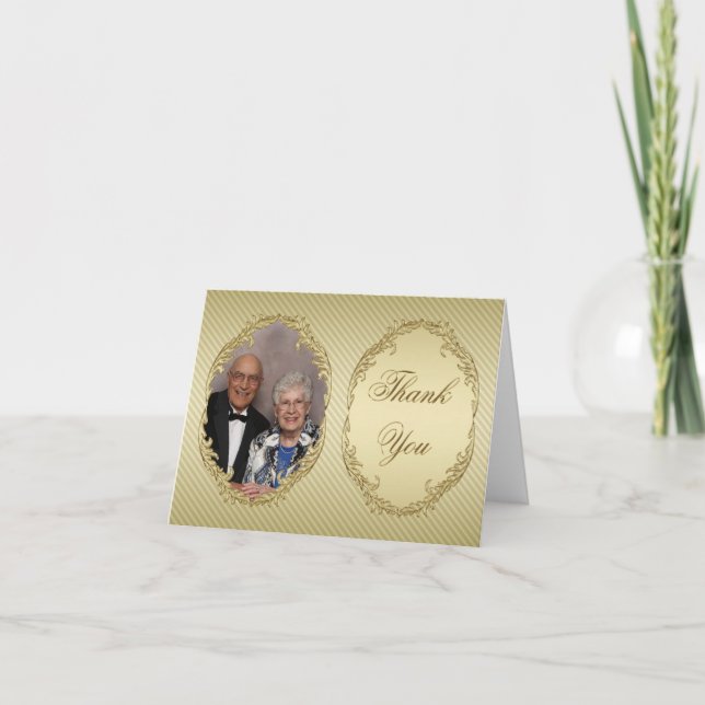 50th Wedding Anniversary Photo Thank You Note Card (Front)