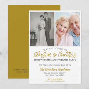 50th Wedding Anniversary Photograph Invitation