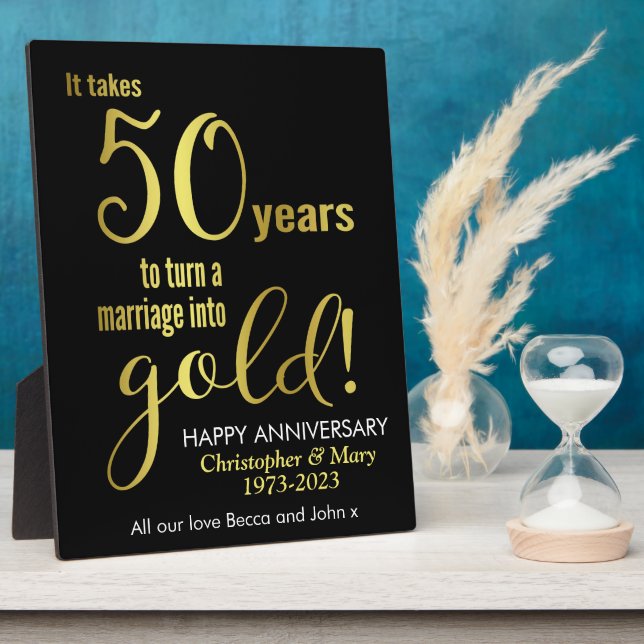 50th Wedding Anniversary Plaque (Side)