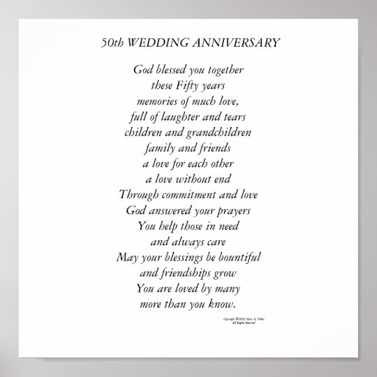 50th Wedding Anniversary Poster | Zazzle.co.uk