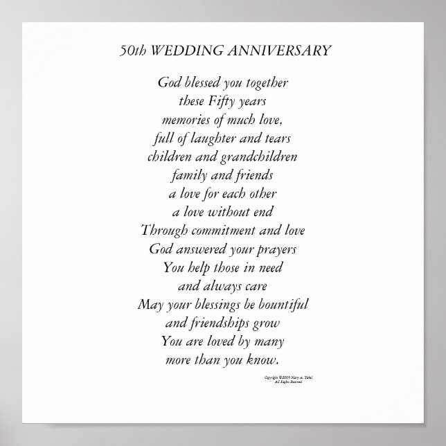 50th Wedding Anniversary Poster (Front)
