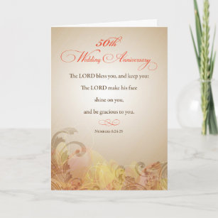 50th Wedding Anniversary, Religious Lord Bless & K Card