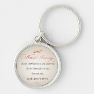 50th Wedding Anniversary, Religious Lord Bless Key Ring
