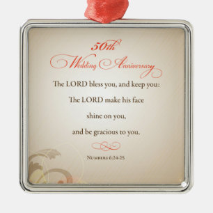 50th Wedding Anniversary, Religious Lord Bless Metal Tree Decoration