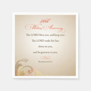 50th Wedding Anniversary, Religious Lord Bless Napkin
