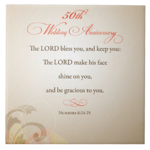 50th Wedding Anniversary, Religious Lord Bless Tile