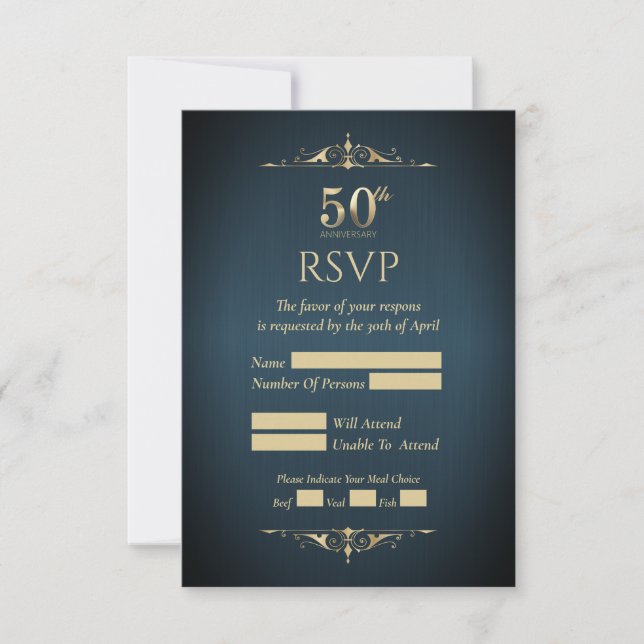 50th Wedding Anniversary Response Card (Front)