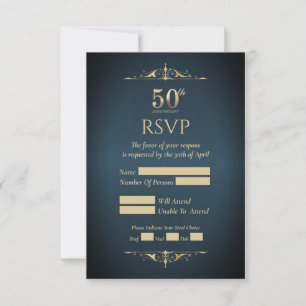 50th Wedding Anniversary Response Card
