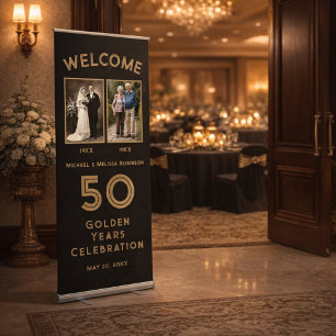 50th Wedding Anniversary Retractable Welcome Sign 