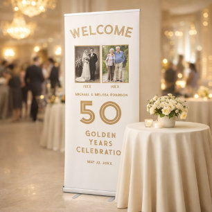 50th Wedding Anniversary Retractable Welcome Sign 
