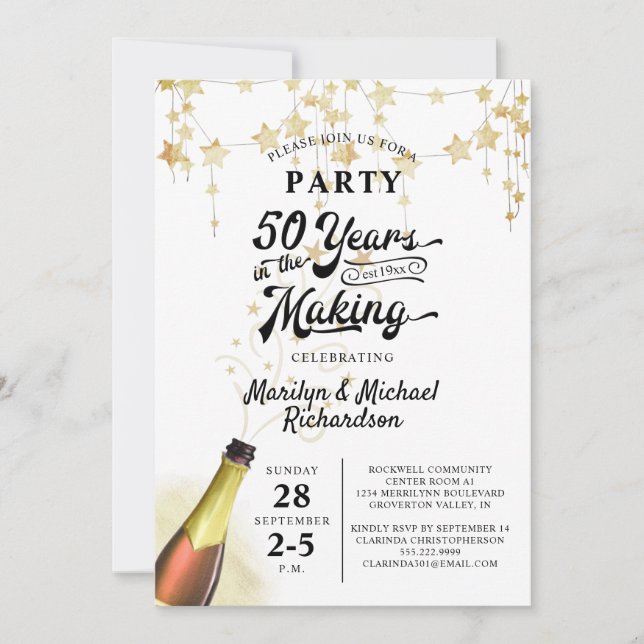 50th Wedding Anniversary Retro YEARS IN THE MAKING Invitation (Front)