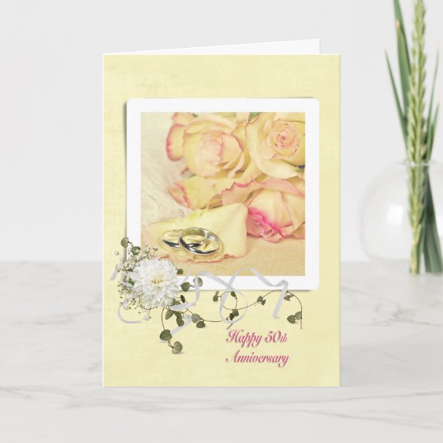 50th Wedding Anniversary Roses Card (Front)